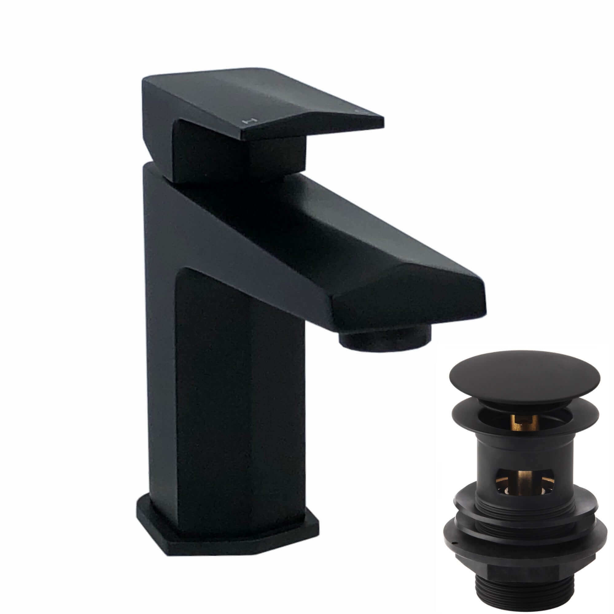 Buy Milly geo inspired hexagonal basin sink mixer tap + slotted waste - matt black Online UK | HOUSE OF ENKI